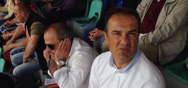 Marcello Di Giuseppe e Vincenzo Vivarini in tribuna a L'Aquila