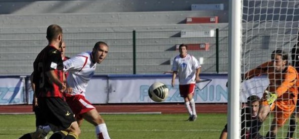 Il gol subito dalla Virtus a Bolzano