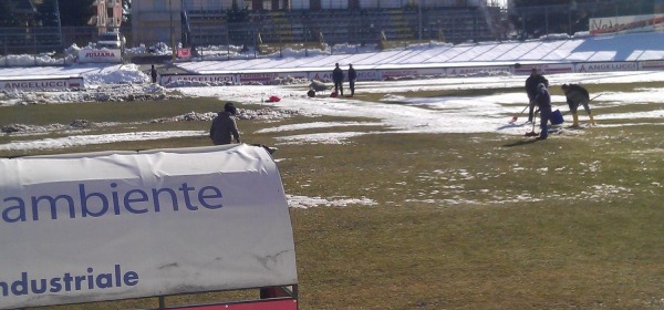 Il manto del "Guido Biondi" quasi completamente ripulito dalla neve